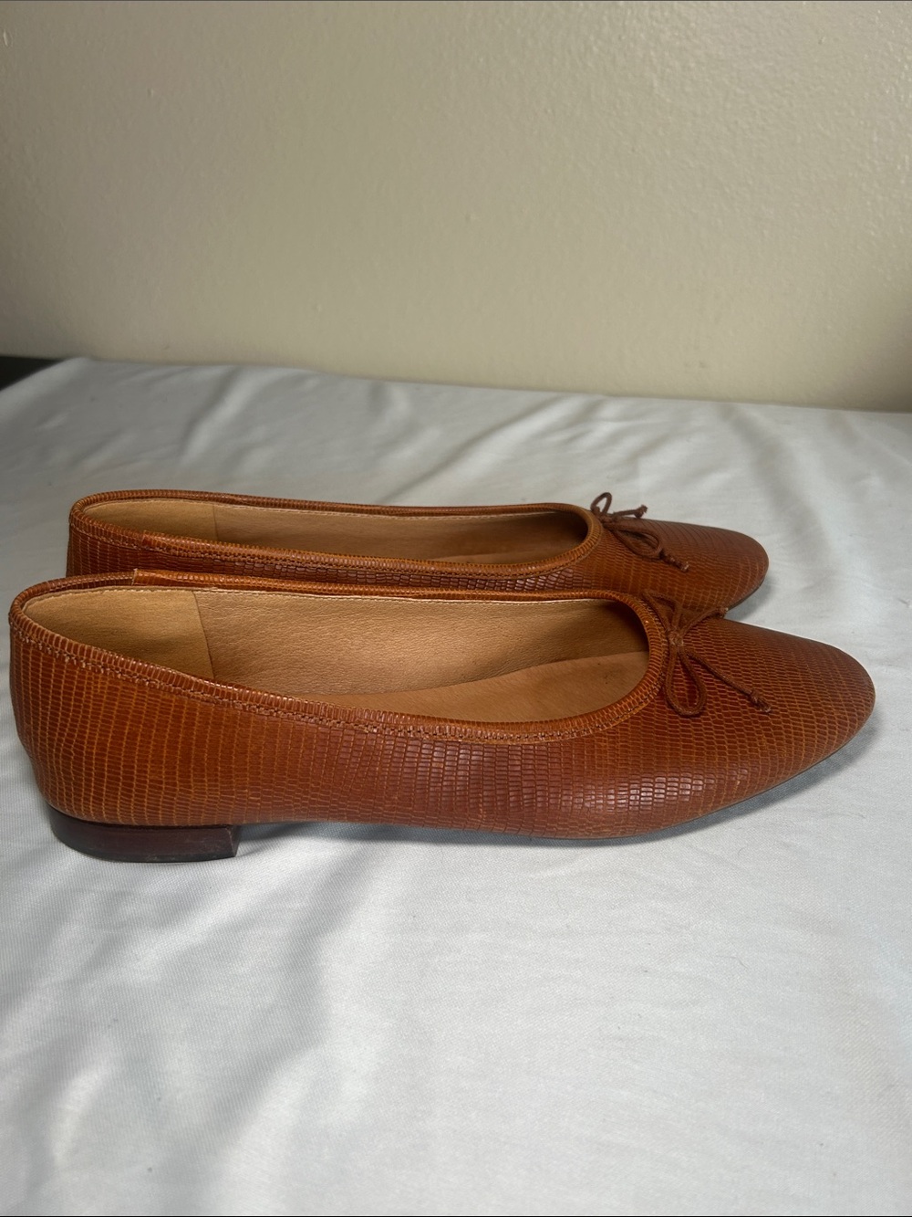 Madewell Slip On Leather Camel Flats Size 11